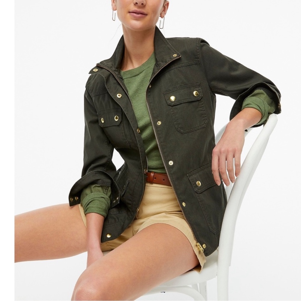 JCREW GREEN & GOLD METAL JACKET